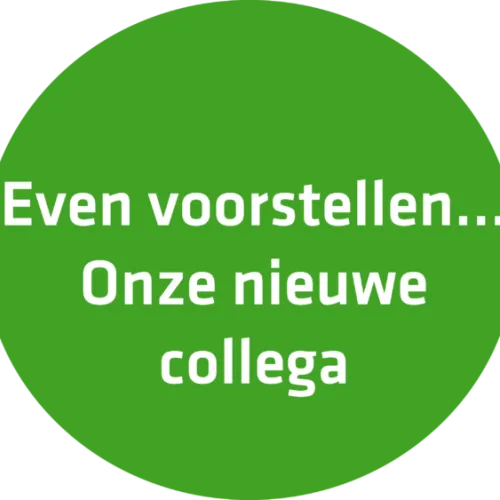 groene bol met: even voorstellen: onze nieuwe collega